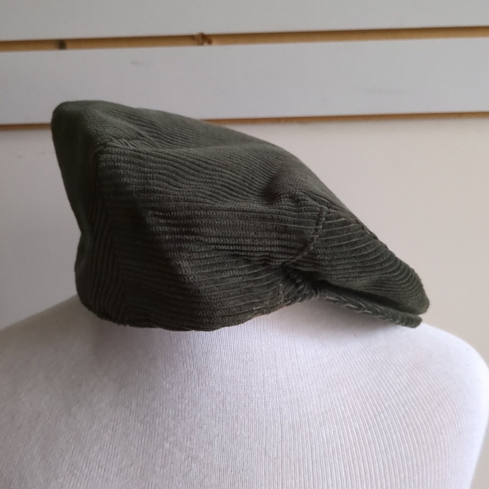 New Jonathan Richard Olive Green Corduroy Flat Cap Size Med Irish/Scottish Golf